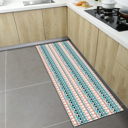 Modern Geometry Pattern Kitchen Mat Entrance Doormat Home Children Floor Bedroom Decor Rug Bathroom Balcony Non-Slip Long Carpet