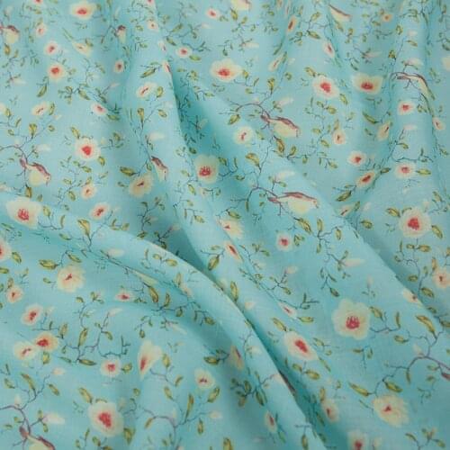 Natural Ramie fabric Flower printing sewing Customized fabrics for fashionable dresses and gowns fabric for dress