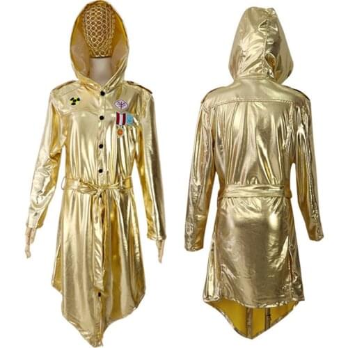 Cosplay Game PUBG Playerunknowns Battlegrounds Windbreaker Golden Jacket Cosplay Costume Adult Hooded Coat for Adult Halloween
