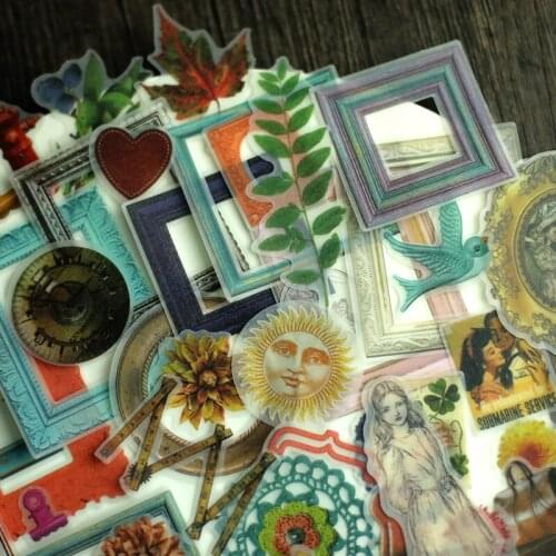 Vintage Picture Frame Album Sticker DIY Scrapbooking Bottom Collage Diary Album Happy Planner Gift Sealing Decoration Sticker