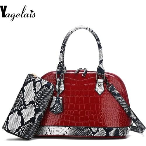 Female Famous Brand Design Crocodile Pattern Handbag Women Tote 3 Sets Ladies Composite Shell Bags For Women Crossbody Shoulder