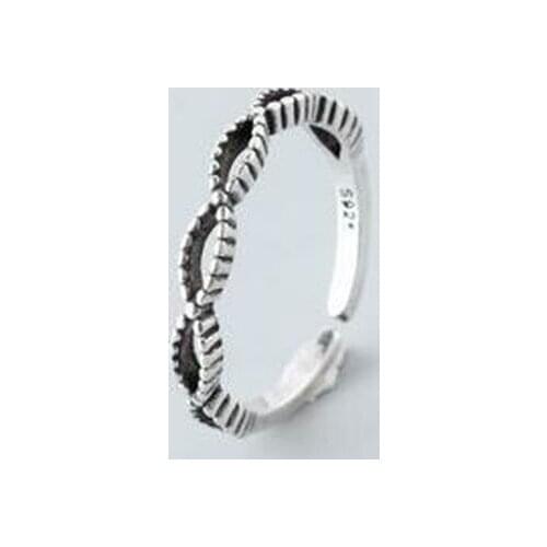 S925 Silver Lady Silver Ring Opening Twist Thin Circle Retro Ring Joint Tail Hand Jewelry Free Shipping No Minimum Order