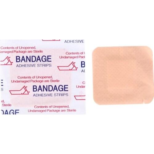 10Pcs Safety Waterproof Skin Color Square Band Aid Adhesive Bandages Band Aid for Outdoor Wound Closure