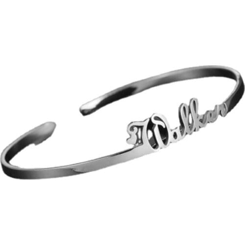 3mm Width Stainless Steel Personalized Customized Bracelet for Women Custom Name Bangles Jewelry Gift Cuff Bracelet