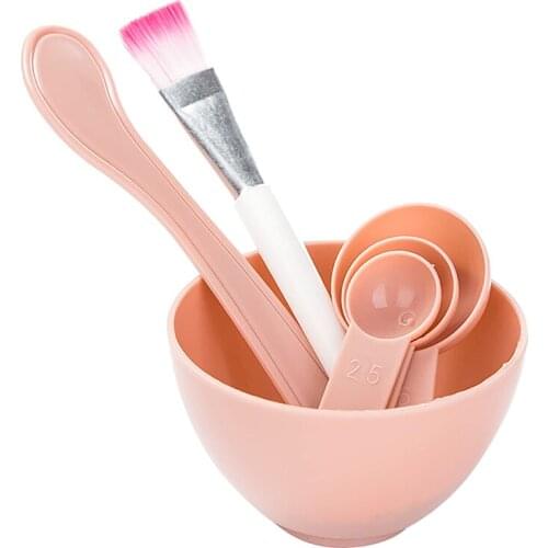 4Pcs Facial Brush Mask Bowl Spoon Set Mask Brush Bar DIY Beauty Tools Mixing Tools Skin Care Makeup Supplies