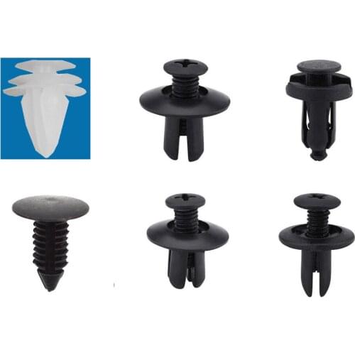 6 Size 100pcs Universal Mixed Auto Fastener Car Bumper Clips Body Push Retainer Pin Rivet Door Trim Panel Retainer Fastener Kit