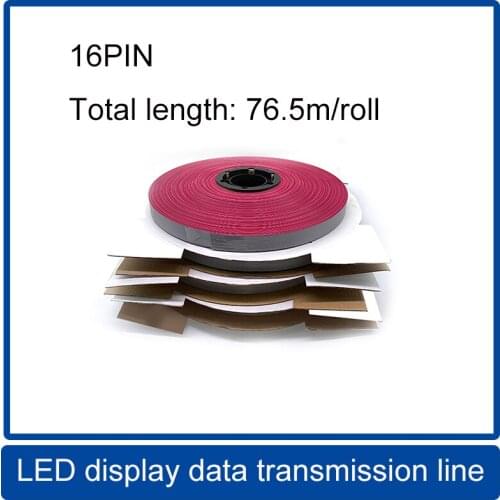 76m/roll 16PIN LED Display Screen HUB Data Cable, 1.27mm Flat Gray Flat Wire