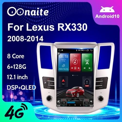 Oonaite Telsa Style Vertical Screen Android 10.0 Car Radio For LEXUS RX RX330 RX300 RX350 RX400 RX450 Car Dvd Player GPS 4G BT