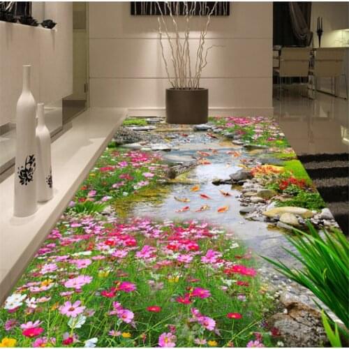 Beibehang Large custom wallpaper wall murals park small river water 3D floor three - dimensional painting wallpaper 3d