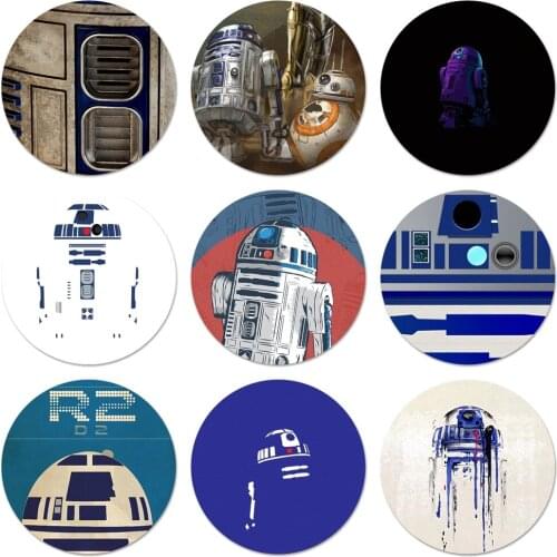58mm BB8 BB 8 R2D2 Robot Brooch Pin Cosplay Badge Accessories For Clothes Backpack Decoration Gift