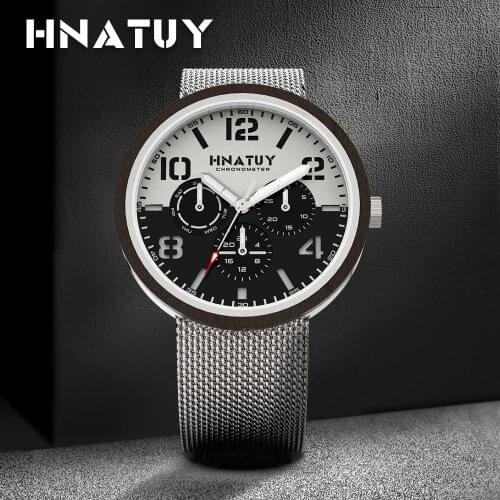 Hnatuy Mens Watches Wrist Quartz Men Watch Waterproof 50M Water Resistant Mens Watches Fashion & Casual Wooden Movement Watch