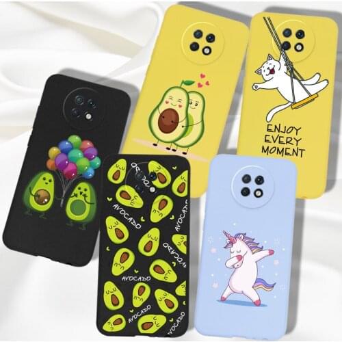 Cartoon Case Redmi 9T Case Cover Silicone TPU Cute For Xiaomi Redmi Note 9T Note9T Redmi9T Phone Case Bumper Print Avocado Cat