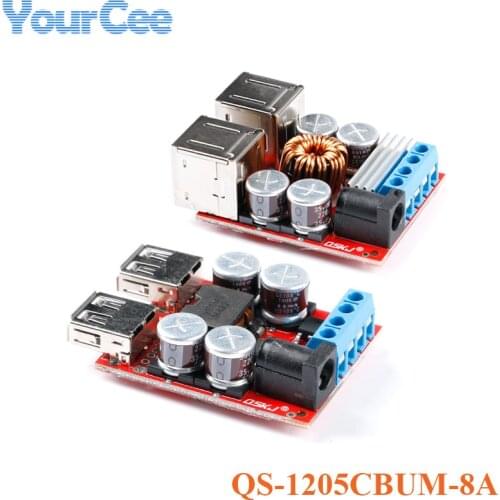DC-DC 5V 8A Step Down Buck Regulated Power Supply Module 2/4 Port USB Output for Mobile Charger Board QS-1205CBUM-8A