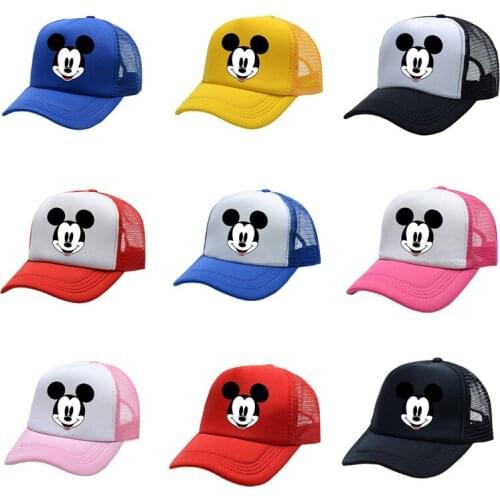 Disney Mickey Childrens Hat Adjustable Cute Cap Cartoon Anime Four Seasons Mesh Hat Mesh Sun Hat Outdoor Essential