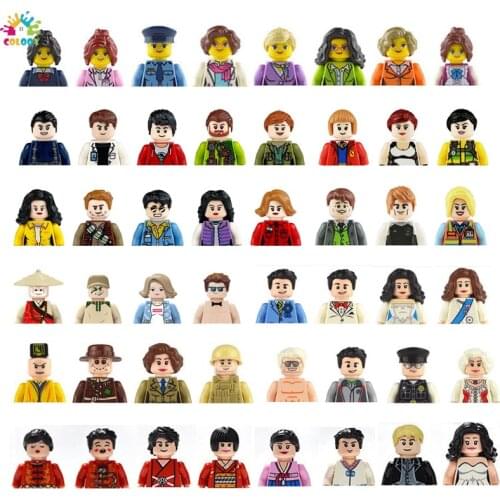 Kids Toys Family Figures Set Building Blocks City Worker Fireman Doctor Dolls Bricks Educational Toys For Children Birthday Gift