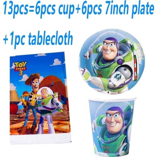 Disney Toys Story 4 Woody Buzz Theme Party Supplies Disposable Tableware Set Paper Cup Plate Birthday Kids Favorite Decorations