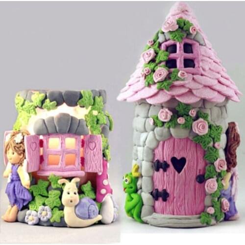 DIY House Door Castle Window Silicone Fondant Soap 3D Cake Mold Cupcake Jelly Candy Chocolate Decoration Baking Tool Moulds