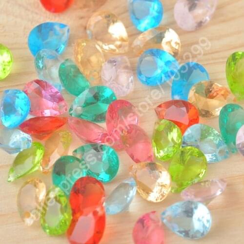 Design Beading Jewelry Findings 100PCS Cubic Zirconia Colorful Cz Water Drop Stone For Earring One Hole