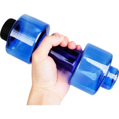 550ml Fitness Dumbbells Leak Proof Portable Sports Water Bottles Unbreakable Plastic Sports Bottles Shaker PET Dumbbells Unisex