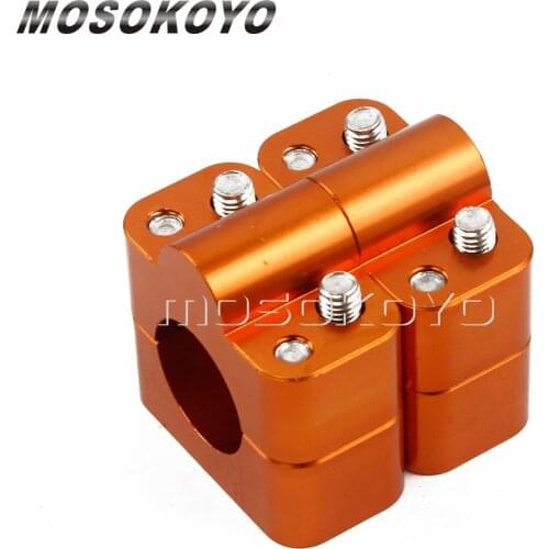 Orange Motorcycle 11/8" Handlebar Risers 28mm Adjustable Fat Bar Clamps For Honda Kawasaki Suzuki Yamaha EXC YZF CRF KLX