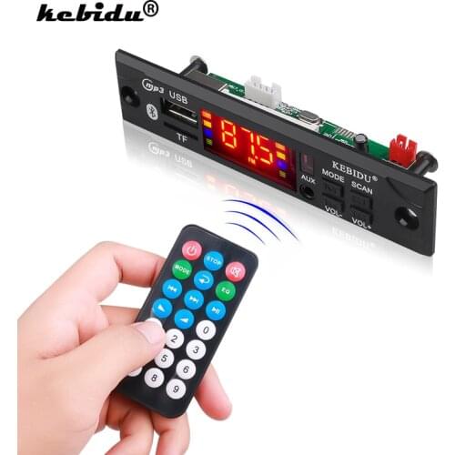 Kebidu Wireless Bluetooth Decoder Board Module MP3 WMA WAV AUX 3.5MM Car Audio MP3 Player USB TF FM Decoder Board With Remote