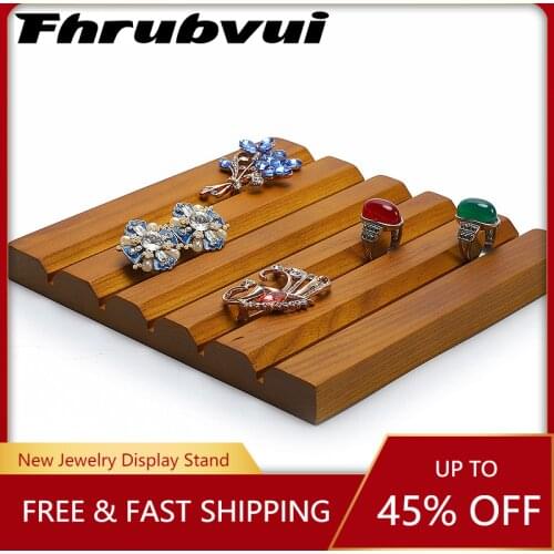 Solid Wood V Groove Ring Frame Creative Decoration Home Jewelry Shelf Tray Counter Display Ring Frame Jewelry Display Props