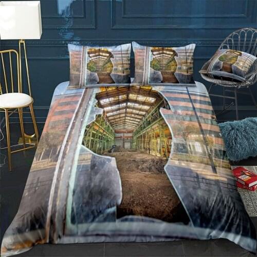 Abandoned hall Quilt Cover Pillowcase 3Piece Comforter Bedding Set With Pillow Case Single Double Duvet Cover Home Decora