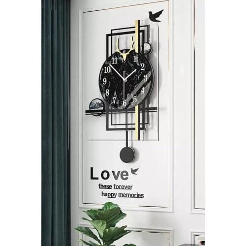 Creative Premium Dangle Pendulum Wall Clock Clock Size 60x35cm Materials 4mm Tempered Rodajlı Glass Medium Density