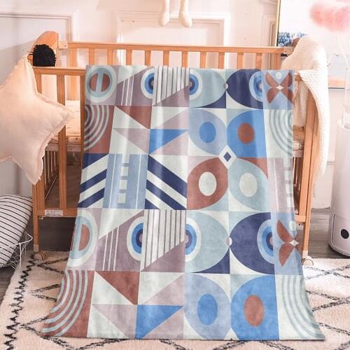 2021 New Multi-function Colorful Geometry Throw flannel Blanket For Couch Bedding Home Textile Fashion Decoration Cover Blankets