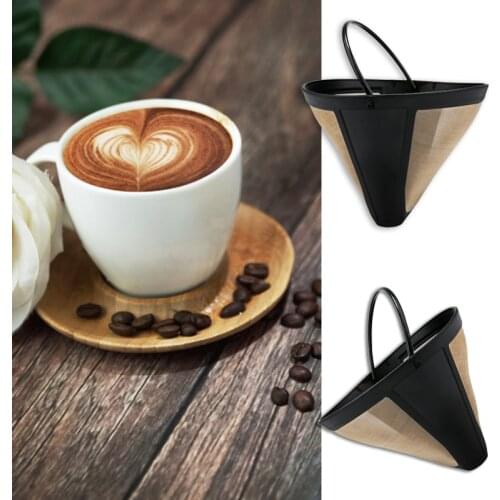 Easy Clean Cone Shape Washable Reusable Coffee Maker Machine Fine Mesh 10-12 Cup Permanent Coffee Filter