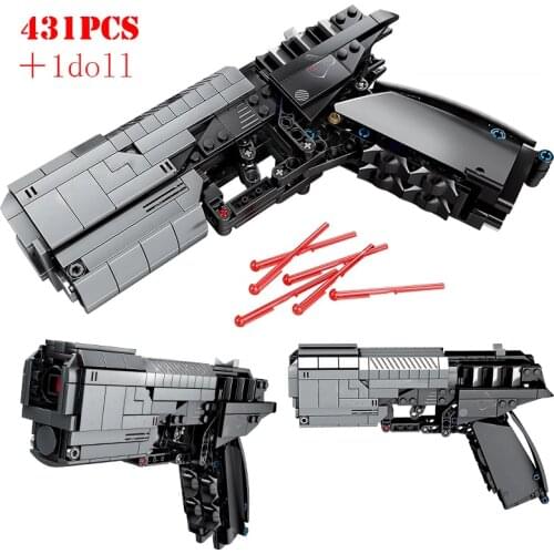 Wandering Earth Signal Gun Building Blocks Set DIY Shooting Game Military Weapons Technical Bricks City Toys For Children Gifts
