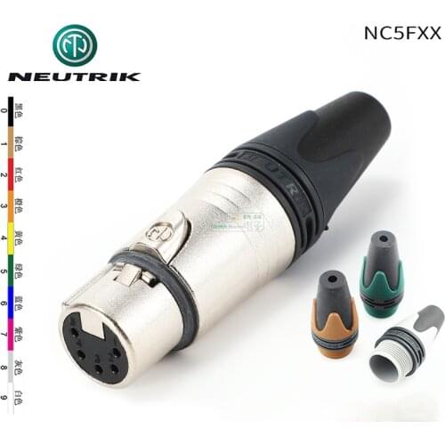 NEUTRIK NC5FXX 5-pin XLR plug 5-pin XLR female DMX512 with color tail sleeve