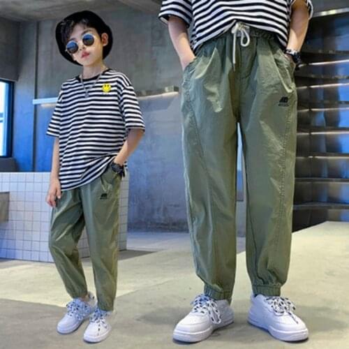 New Fashion Summer Thin Casual Joggers Boys Pants High Waist Baggy Sweatpants Running Jogging Sport Pants Trousers Streetwear