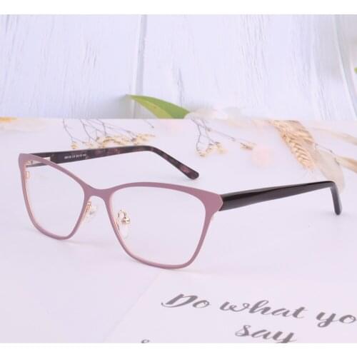 Fashion Women Cat Eye Eyeglasses lady girls Optical Glasses Retro square Computer Glasses full rim height lens Generous red pink