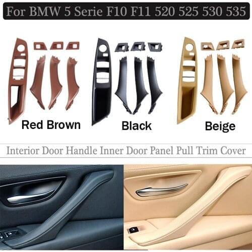 Original Left Hand Drive LHD For BMW 5 Series F10 F11 Beige Black Car Interior Inner Door Handle Panel Pull Trim Cover