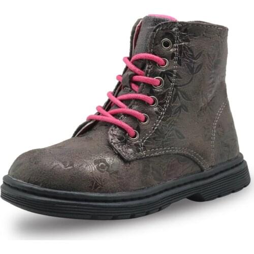 Autumn Girls Boots Printed Rose Waterproof Non-slip Mid-heel Fashion Martin Warm Boots Baby Toddler Girl Combat Boots
