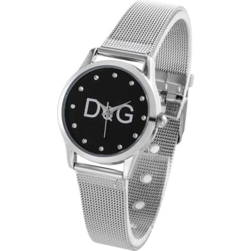 Reloj Mujer New Fashion Silver Ladies Quartz Watch Metal Mesh Band Stainless Steel Watch Women Crystal Dress Watch Montre Femme