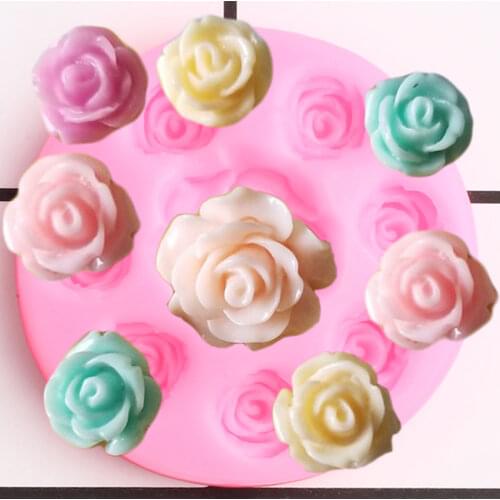 Rose Flower Silicone Molds Chocolate Fondant Mold DIY Wedding Cake Decorating Tools Cupcake Topper Candy Polymer Clay Moulds