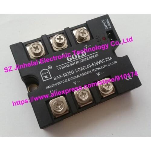 SA34025D(SA3-4025D) GOLD Authentic original SSR 3-phase DC control AC SOLID STATE RELAY 25A