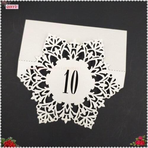 Sky Elina 10pcs Laser Cut Wedding Hollow Number Table Cards Wedding/Business Event Supplies 7zsh869
