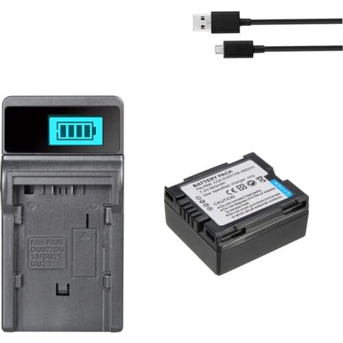 1Pcs Replacement CGA-DU07 CGA DU07 Camera Batteries + LED USB Battery Charger for Panasonic SDR-H18 SDR-H20 SDR-H280 CGA-DU14