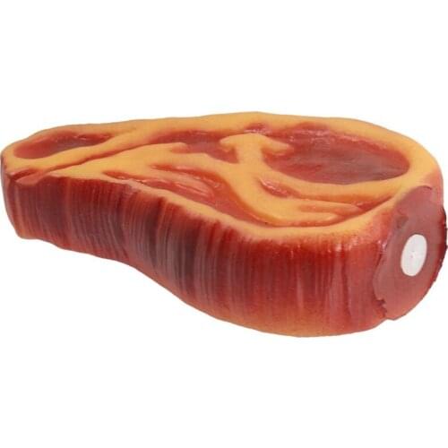 Beef Steak Shape Dog Squeaky Chew Toy, Red/ Pale Yellow