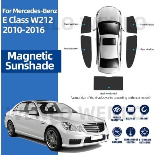 For Mercedes Benz E Class W212 2010-2016 Front Windshield Car Sunshade Side Window Blind Sun Shade Magnet Visor Mesh Curtain Net