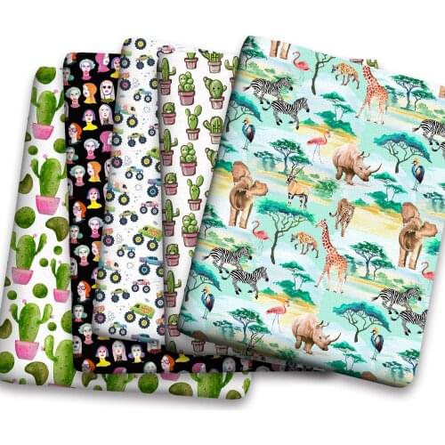 Spring Summer Cotton Super Dense Sewing Fabric Making Womens Wear Dress Children Clothing Home Clothes Cloth c01 0.5Meter