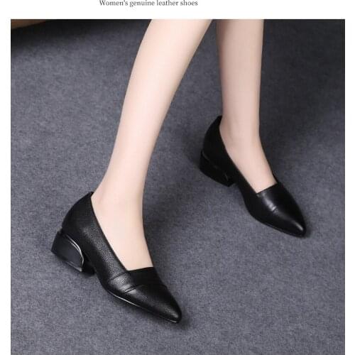 Female Fashion Sweet High Quality Plaid Pattern Black Pu Leather Slip on High Heel Shoes Office & Party Pumps A6860