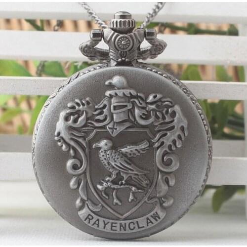 Vintage bird rayencl aw Gray antique Modern clock steampunk Good quality Necklace pocket watches PO587