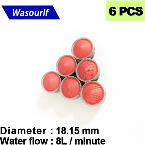 WASOURLF 6 Pieces 8L 4L Water Saving Faucet Aerator Tap Device Bubbler Faucet Accessories Wholesale Free Shipping