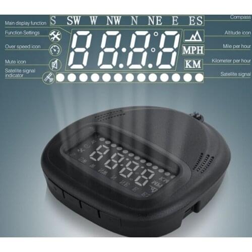High Quality GPS Car HUD Head UP 2.0" LCD Display OBD ii/OBD 2 Car Styling Car Kit Overspeed Alarm Real Time KM/H For All Car