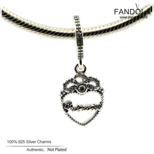 100% 925 Sterling Silver Charms Princess Crown Heart Dangle Beads for Jewelry Making Fits Pandora Beads Bracelet
