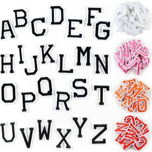 26 English Letter Patches Set Sew On Iron-on T Shirt Stickers Iron On Stripes On Clothes Diy Fabric Stickers